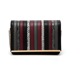 Roxanne Stripe Mix Cross Body Bag - Black image 1