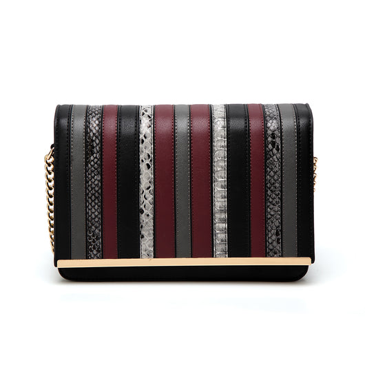 Roxanne Stripe Mix Cross Body Bag - Black image 1