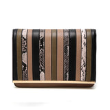 Roxanne Stripe Mix Cross Body Bag - Taupe image 1