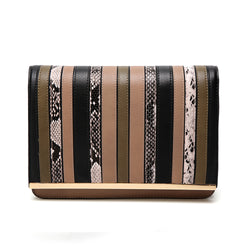 Roxanne Stripe Mix Cross Body Bag - Taupe image 1