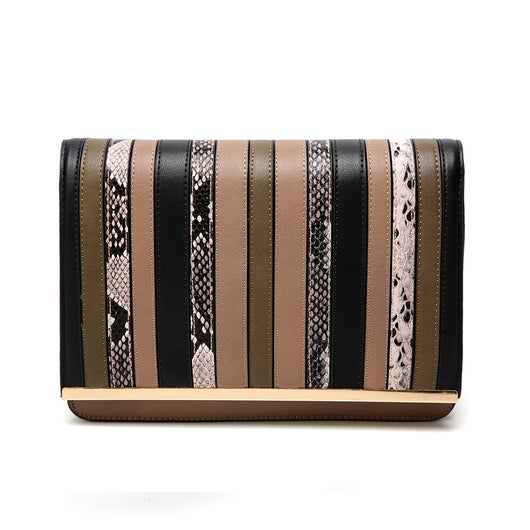 Roxanne Stripe Mix Cross Body Bag - Taupe image 1