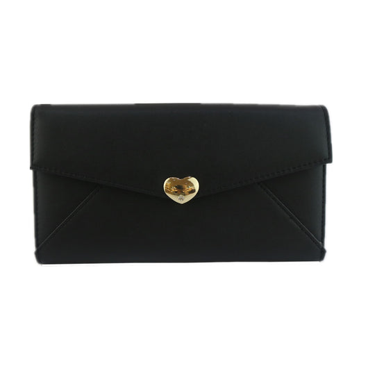 Tessie love heart trim purse - Black image 1
