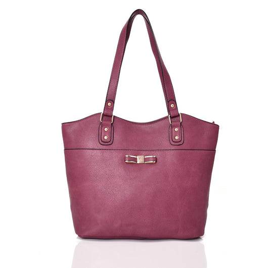 Solange bow shopper bag - PURPLE image 1