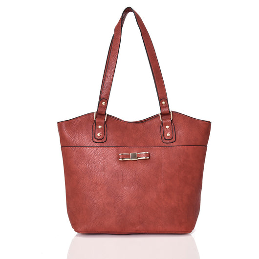 Solange bow shopper bag - RED image 1