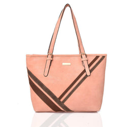 Abhy stripe detail tote - PINK image 1