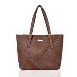 Abhy stripe detail tote - DK KHAKI image 1