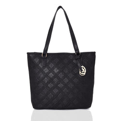 Agnese criss cross pattern tote - BLACK image 1