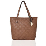 Agnese criss cross pattern tote - DK KHAKI image 1