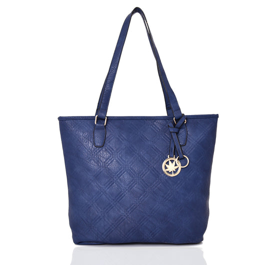 Agnese criss cross pattern tote - BLUE image 1