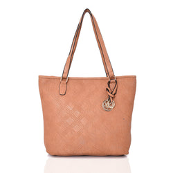 Agnese criss cross pattern tote - LIGHT TAN image 1