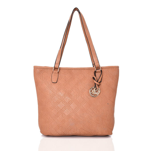 Agnese criss cross pattern tote - LIGHT TAN image 1