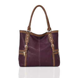Alaska tote with buckle detail - PURPLE image 1