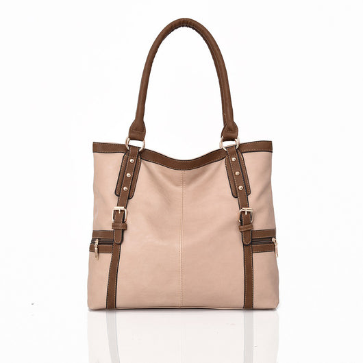 Alaska tote with buckle detail - BEIGE image 1