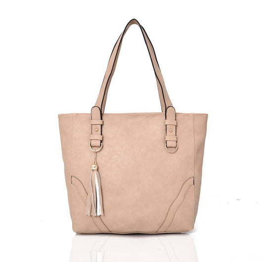 Bronx tassel shopper bag - LT KHAKI image 1