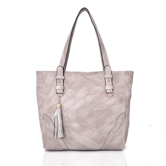 Bronx tassel shopper bag - LT GREY image 1