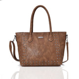 Rebekka studded shopper bag - DK KHAKI image 1