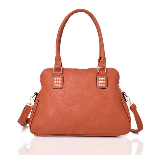 Rhetta studded strap detail tote bag - ORANGE image 1