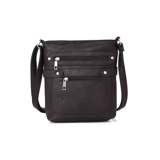Patty zip stud crossbody - BROWN image 1