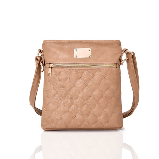 Maggie quilted cross body bag - BEIGE image 1