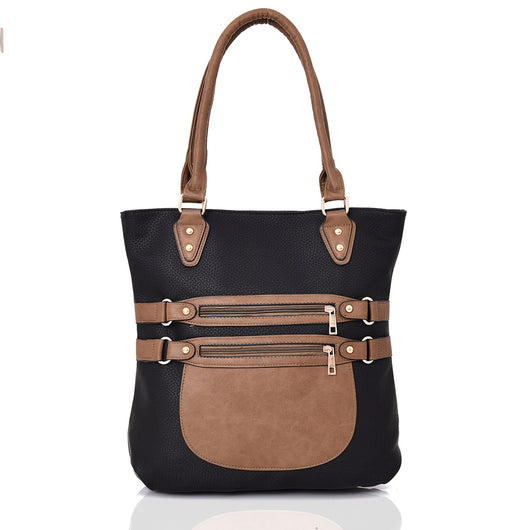 Evangeline strap detail shopper bag - BLACK image 1