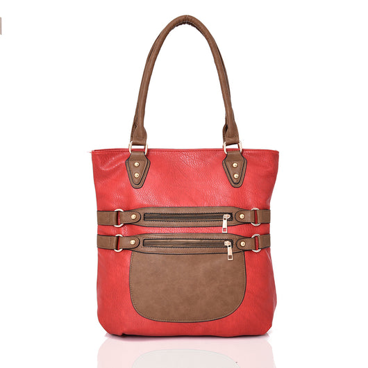 Evangeline strap detail shopper bag - RED image 1