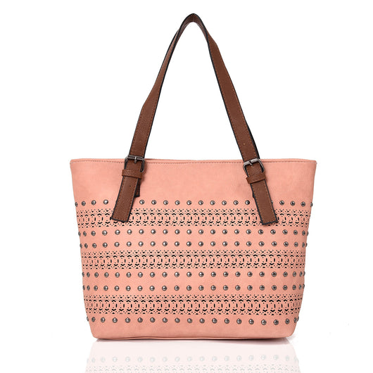 Jodee laser cut shopper bag - PINK image 1