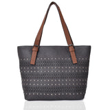 Jodee laser cut shopper bag - DK GREY image 1