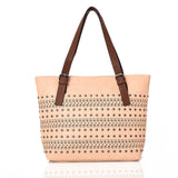 Jodee laser cut shopper bag - BEIGE image 1