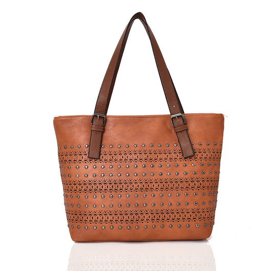 Jodee laser cut shopper bag - YELLOW image 1