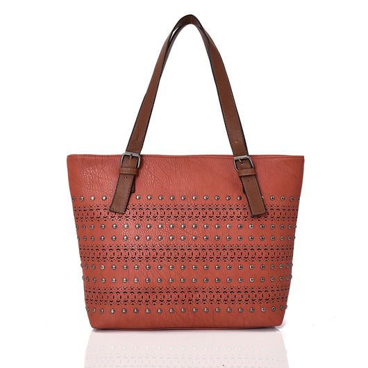 Jodee laser cut shopper bag - ORANGE image 1