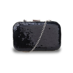 Adeline Sequin Box Clutch - Black image 1