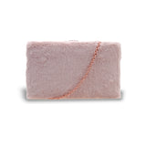 Frankie Faux Fur Box Clutch - Dusty Pink image 1