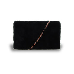 Frankie Faux Fur Box Clutch - Black image 1