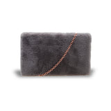 Frankie Faux Fur Box Clutch - Light Grey image 1