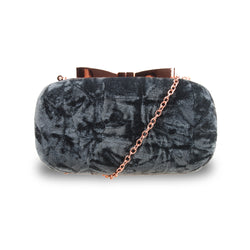 Tessie Bow Clasp Box Clutch - Grey image 1