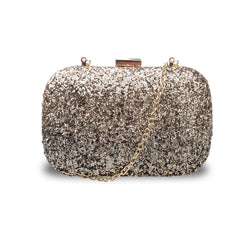 Trixie Textured Glitter Box Clutch - Gold/Black image 1