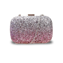 Trixie Textured Glitter Box Clutch - Silver/Pink image 1