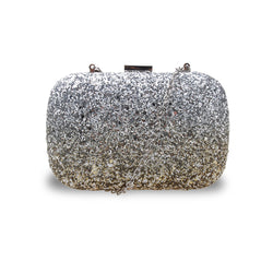 Trixie Textured Glitter Box Clutch - Gold/Silver image 1