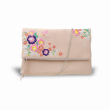 Emilia Embroidery Fold Over Clutch - Nude image 1