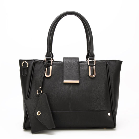 Semeria Colour Block Tote Bag - Black image 1