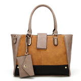 Semeria Colour Block Tote Bag - Dark Beige image 1