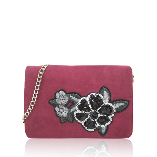 Emely Embroidery Cross Body Bag - Burgundy image 1