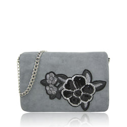 Emely Embroidery Cross Body Bag - Grey image 1