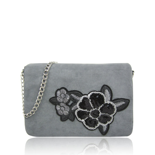 Emely Embroidery Cross Body Bag - Grey image 1