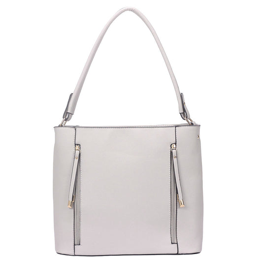 Lianne Zip Front Shopper - Light Grey image 1