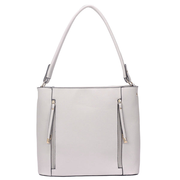 Lianne Zip Front Shopper - Light Grey image 1