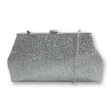 Gabriella Glitter Clutch - Silver with Black Undertone image 1