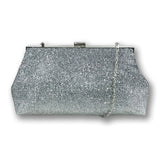 Gabriella Glitter Clutch - Silver with Blue Undertone image 1