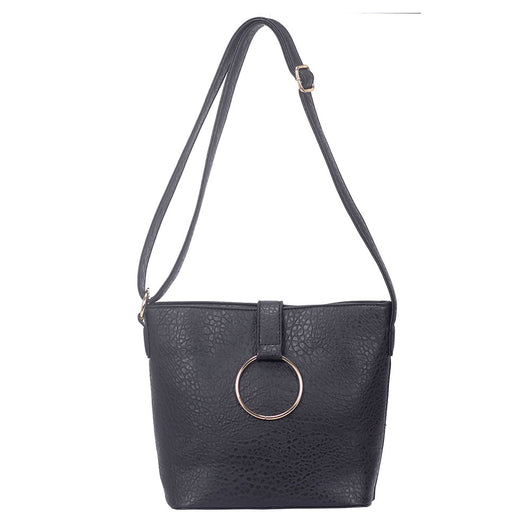 Libby Eyelet Ring Tote Bag - Black image 1