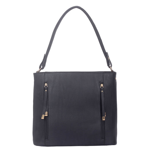 Lianne Zip Front Shopper - Black image 1
